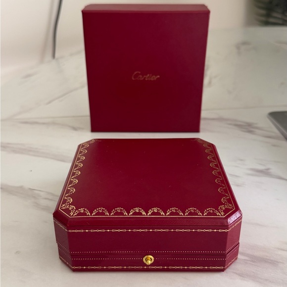 Cartier Jewelry Box Red Gift Case With Outer Box Authentic Excellent - Picture 5 of 5